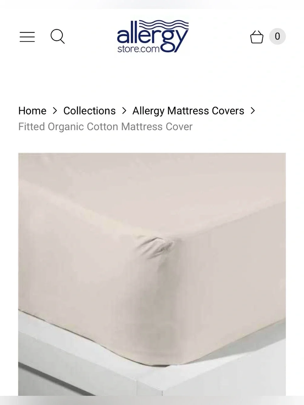 ALLERGY CARE 100% ORGANIC COTTON FITTED MATTRESS PROTECTOR QUEEN